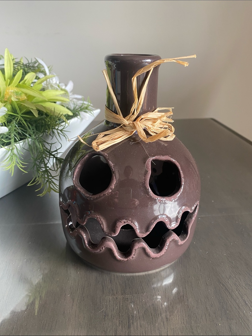 Ceramic Jack-o’-lantern Vase fall Halloween decoration